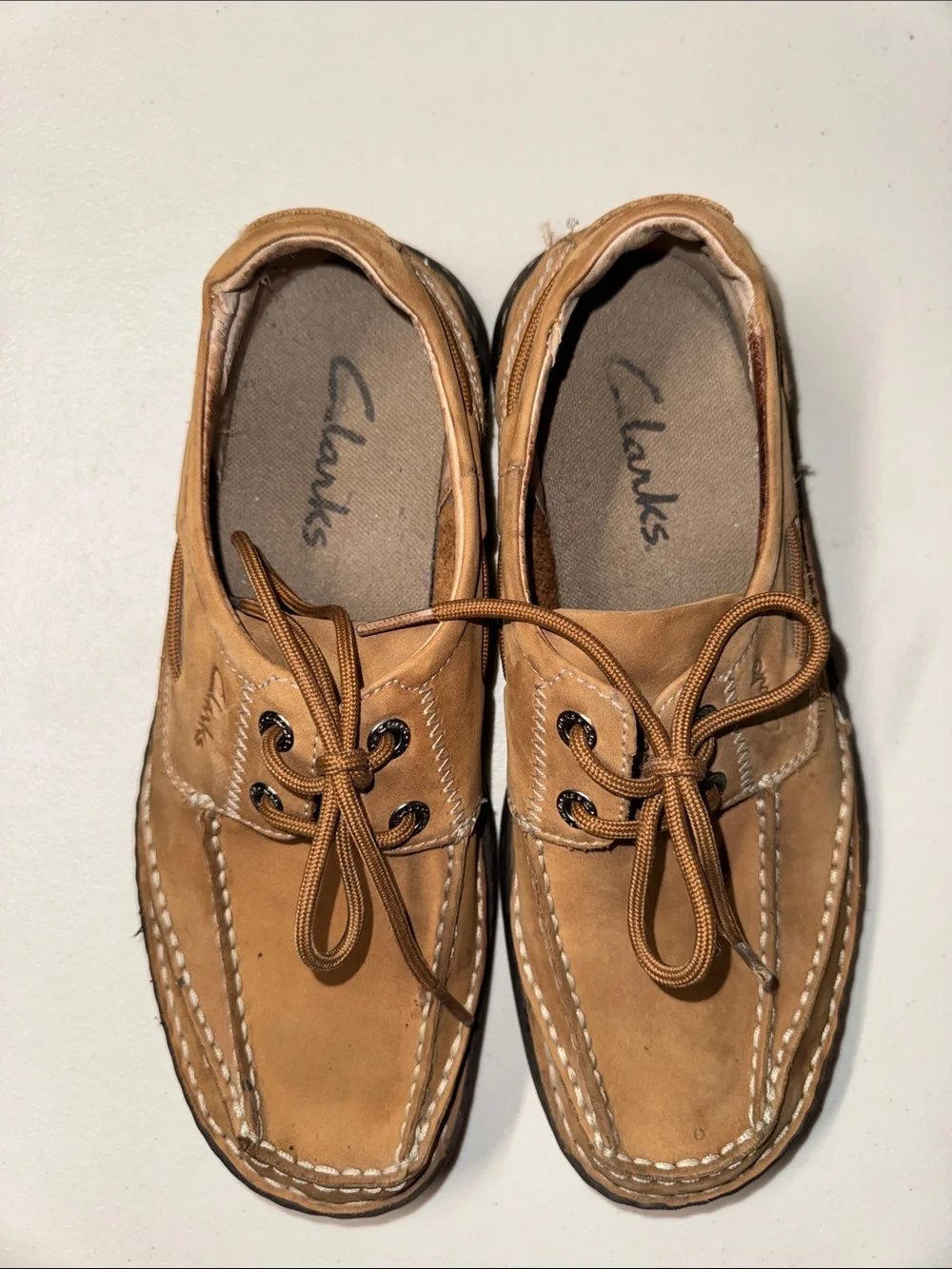 Clarks Men’s Tan/Brown Leather Boat Shoes